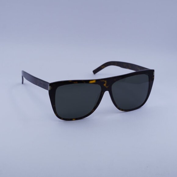 Saint Laurent SL 1 SLIM 002 Sunglasses Havana Square Frame, Grey Lenses - Picture 6 of 10